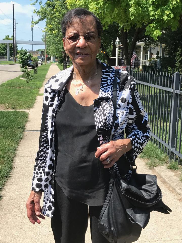 Nancy Holliman Johnson in front of her Ransom Place home.