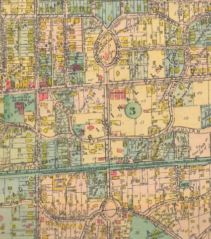 A historic map of Irvington, near Indianapolis, IN