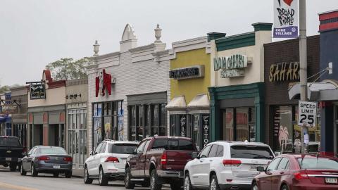 A view of store fronts on Broad Ripple Ave.