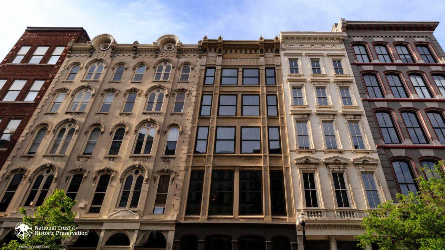 Historic buildings along Main St. in Louisville,KY